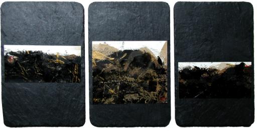 Tableau encres / peinture  l'huile / ardoise, Design made in Terre