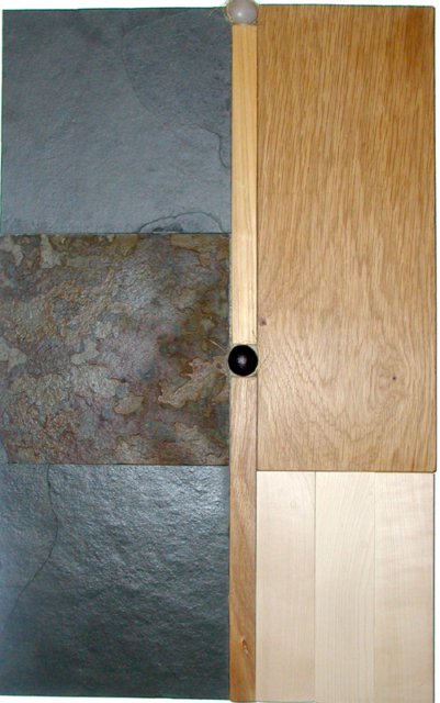 Clair obscur, tableau contemporain en ardoise naturelle et bois, Sylkoan cration