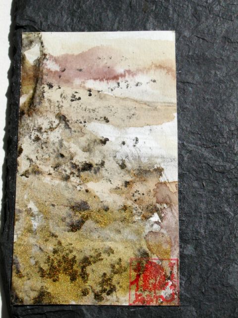 Tableau encres , peinture  l'huile, ardoise, Design made in Terre