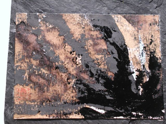 Tableau encres , peinture  l'huile, ardoise, Design made in Terre