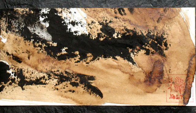 Tableau encres , peinture  l'huile, ardoise, Design made in Terre