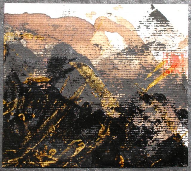 Tableau encres , peinture  l'huile, ardoise, Design made in Terre