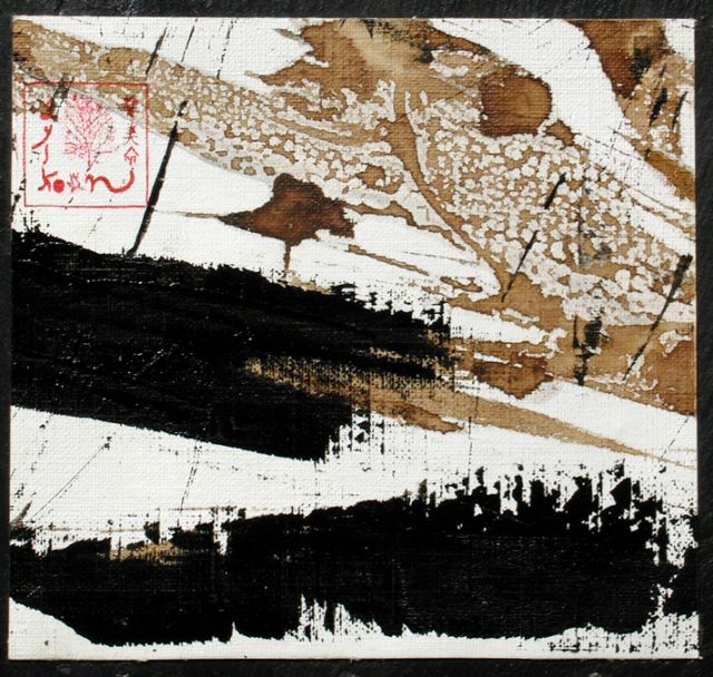 Tableau encres , peinture  l'huile, ardoise, Design made in Terre