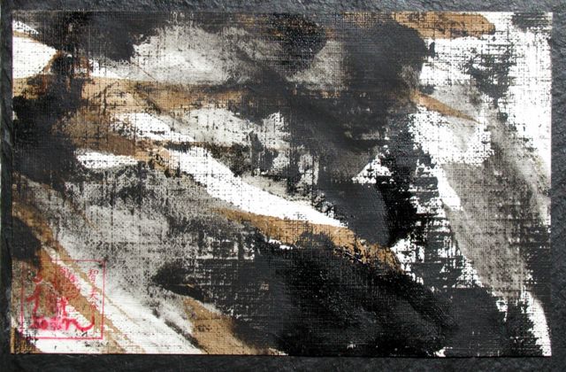 Tableau encres , peinture  l'huile, ardoise, Design made in Terre